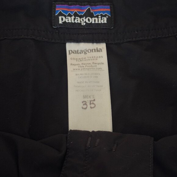 Patagonia Men’s Black Performance Shorts | Size 35 | Drawstring & Zip Pocket - Picture 4 of 4